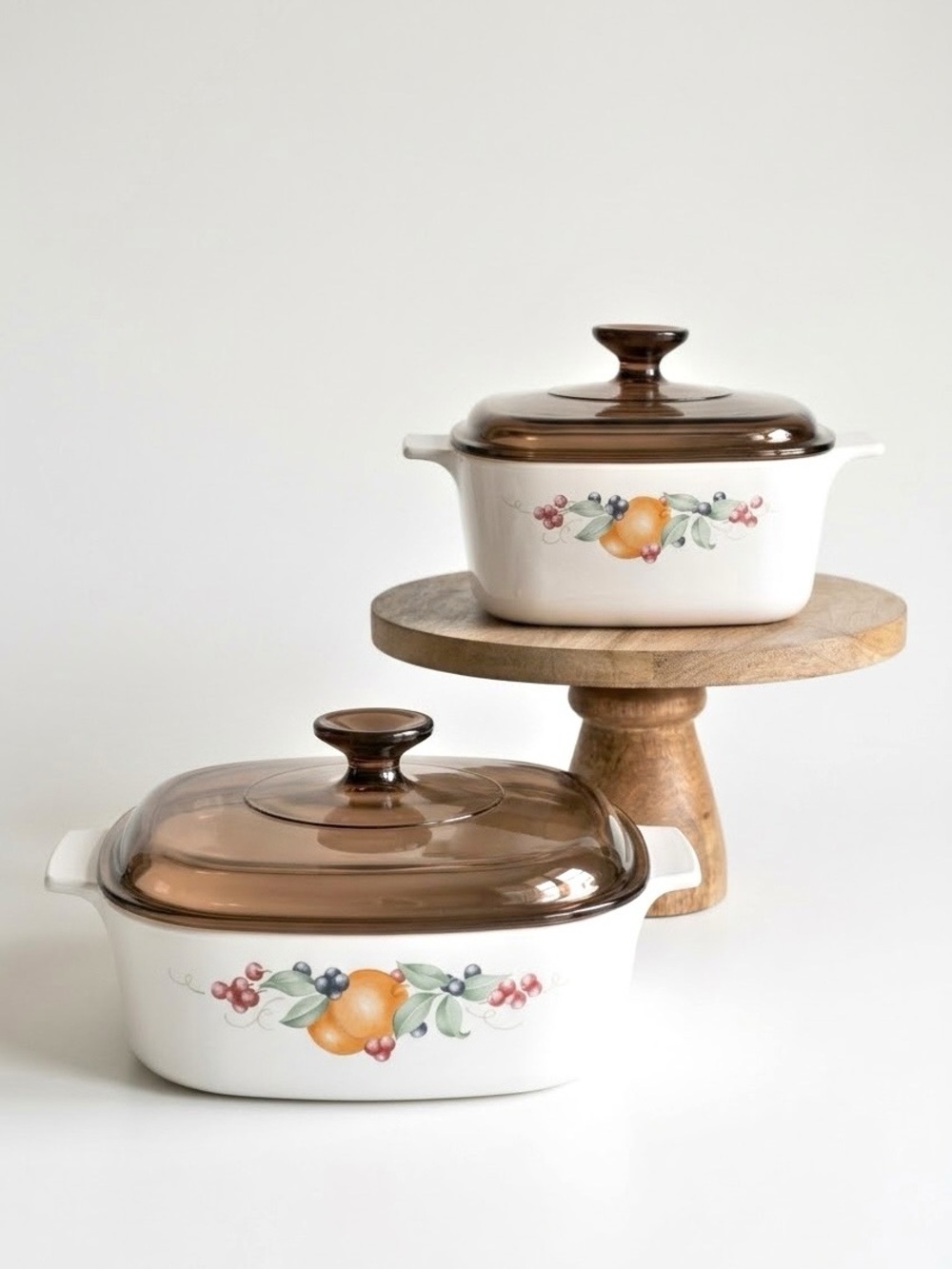 CorningWare 1992 Abundance 1.5L A-1 1/2-B and 2L A-2-B Casserole Dishes Lids